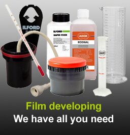Huge range of film developing equipment and chemistry