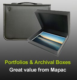Mapac portfolios and archive boxes in stock