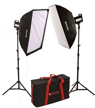 Paterson FL500 Fluorescent 2 Head Twin Softbox Kit