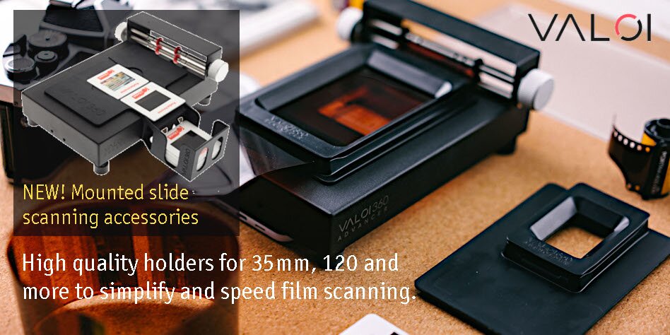 VALOI film negative and mounting slide scanning accessories